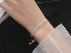 Image of Korean Version Of Sweet Row Diamond Sparkling Bracelet