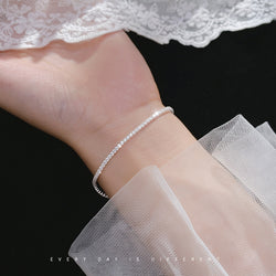 Image of Korean Version Of Sweet Row Diamond Sparkling Bracelet