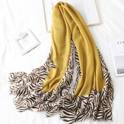 Image of Men's And Women's Cotton Scarf Casual Leopard Print Long Gauze Scarf