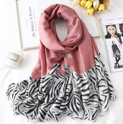 Image of Men's And Women's Cotton Scarf Casual Leopard Print Long Gauze Scarf