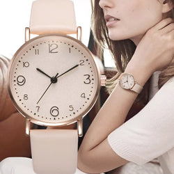 Image of Leather Watch Quartz Watch