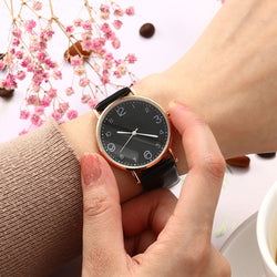 Image of Leather Watch Quartz Watch