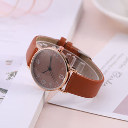 Image of Leather Watch Quartz Watch