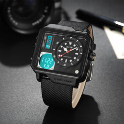 Image of Men's watch multi-function sports watch belt watch electronic watch