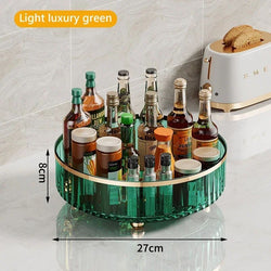 Image of Rotating Cosmetic Organizer Light Luxury Perfume Skincare Organizer Transparent Makeup Storage Tray For Jewelry Aromatherapy