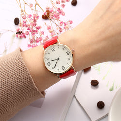 Image of Leather Watch Quartz Watch