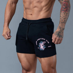 Image of European And American Fashion Brand Leisure Sports Men Running Exercise Gym Training Cotton Shorts