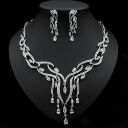 Image of New Crystal Jewelry Zircon Jewelry Set Tassel Pendant