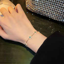 Image of High Sense Non-mainstream Style Pearl Bracelet All-match Fashion Emerald