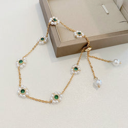 Image of High Sense Non-mainstream Style Pearl Bracelet All-match Fashion Emerald