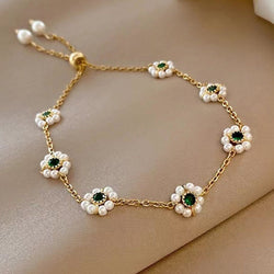 Image of High Sense Non-mainstream Style Pearl Bracelet All-match Fashion Emerald