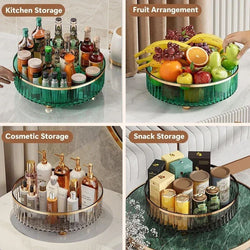 Image of Rotating Cosmetic Organizer Light Luxury Perfume Skincare Organizer Transparent Makeup Storage Tray For Jewelry Aromatherapy