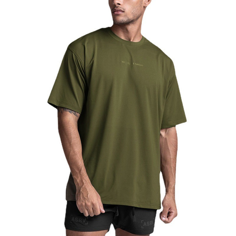 T-shirt Solid Color Sweat-absorbent Breathable Sports Bottoming Shirt Men