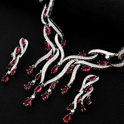 Image of New Crystal Jewelry Zircon Jewelry Set Tassel Pendant