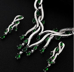 Image of New Crystal Jewelry Zircon Jewelry Set Tassel Pendant